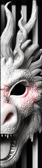 Free dragon bookmark featuring a growling white dragon